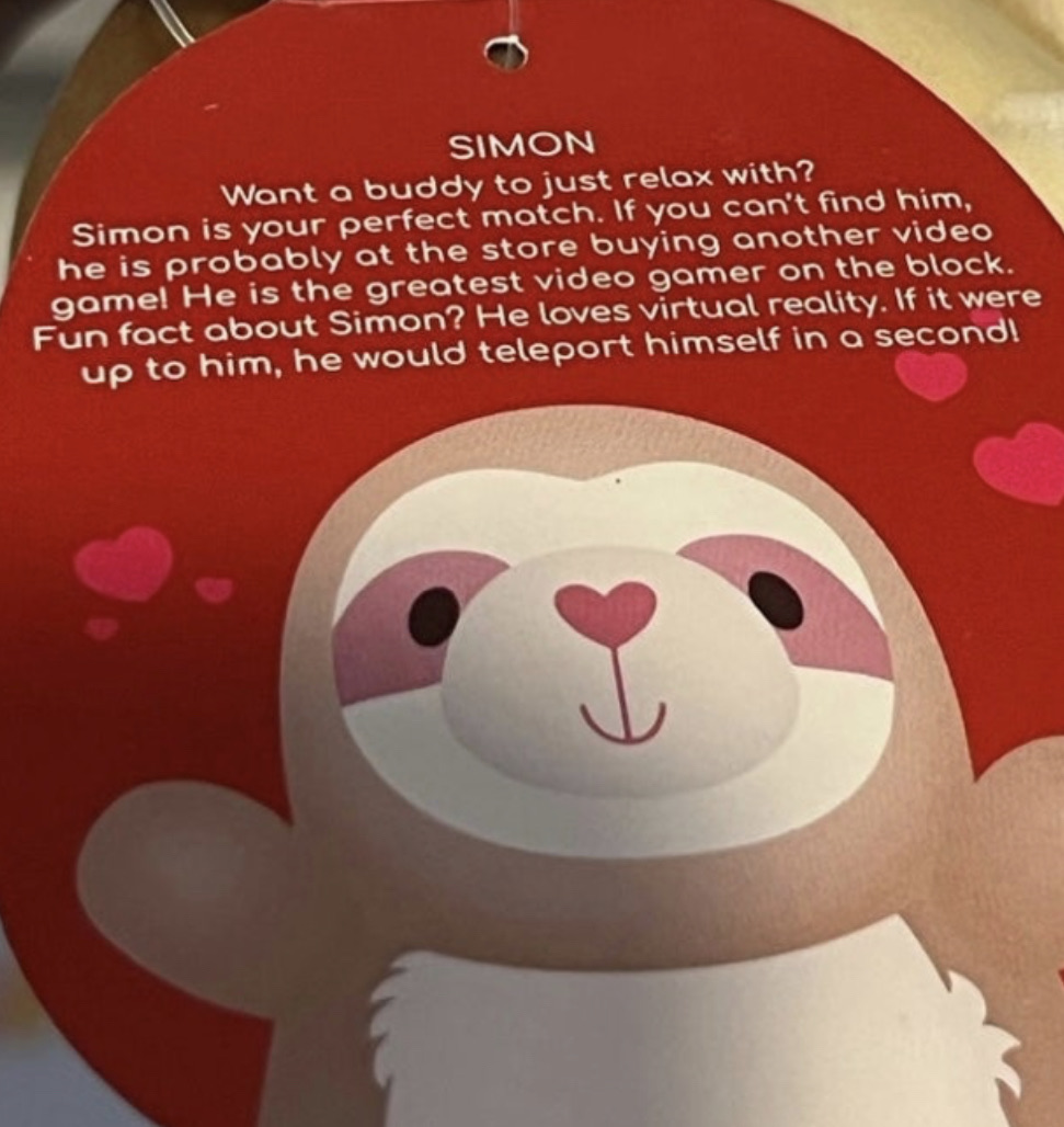 Simon The Sloth Squishmallows Valentine SquadApp