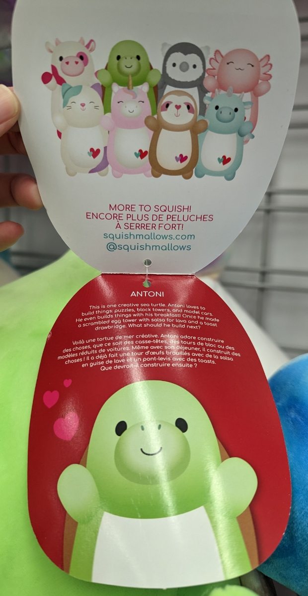 Peluche Squishmallows Antoni Tartaruga 12" – Verde Con Cuori San Valentino 2022