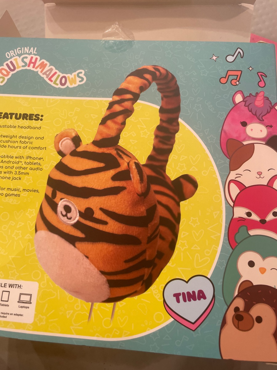 Squishmallow set in box with tiger outlet squishmallow headphones