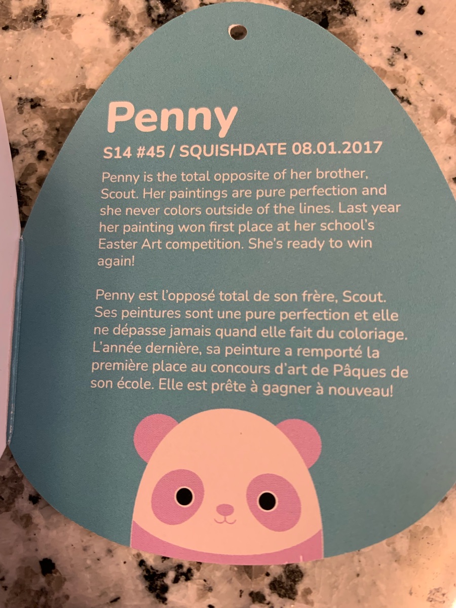 Top Squishmallow HTF Penny the Panda Clip (comes with tags)