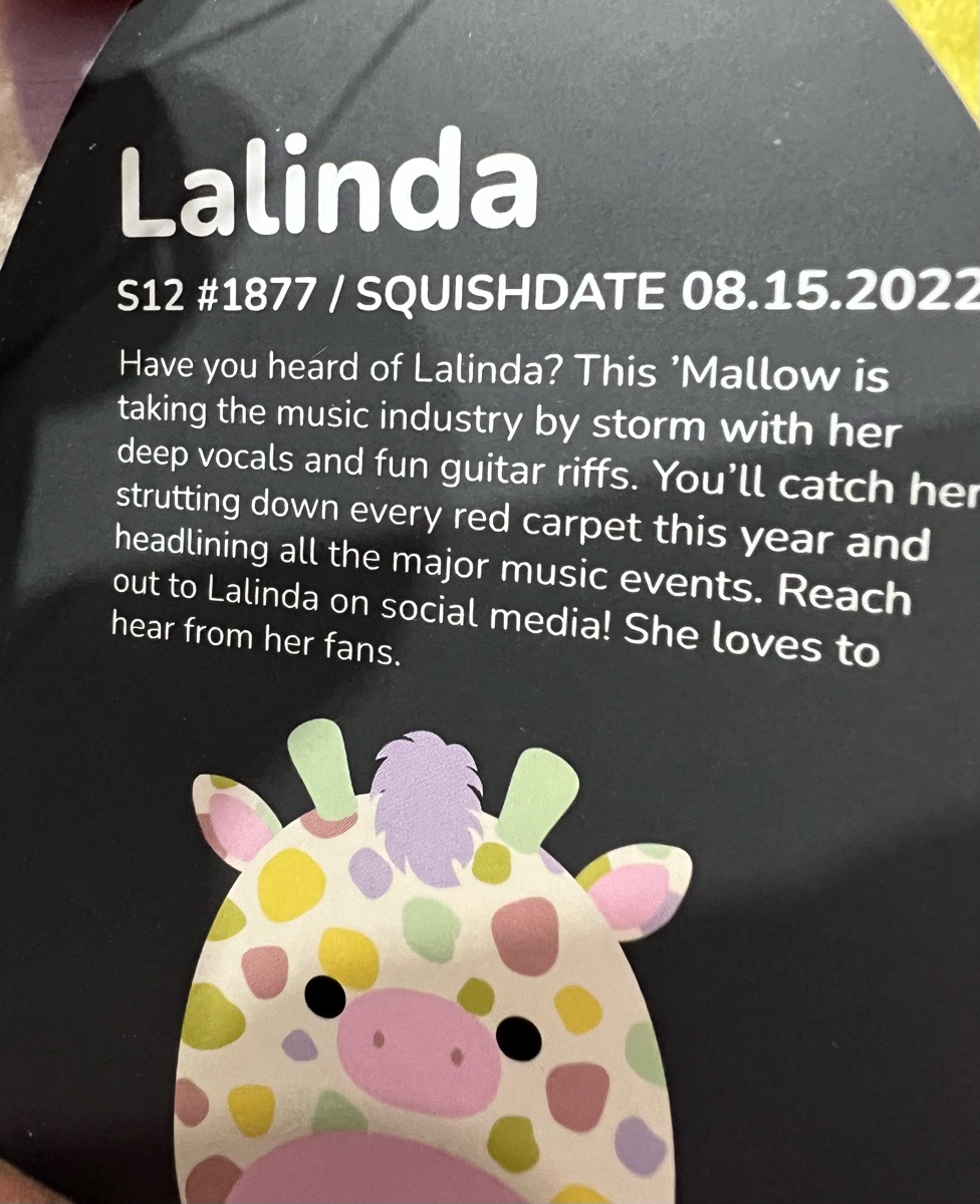 Newest Lalinda 12” Select Series and 8” Special Edition Sakina Squishmallows !