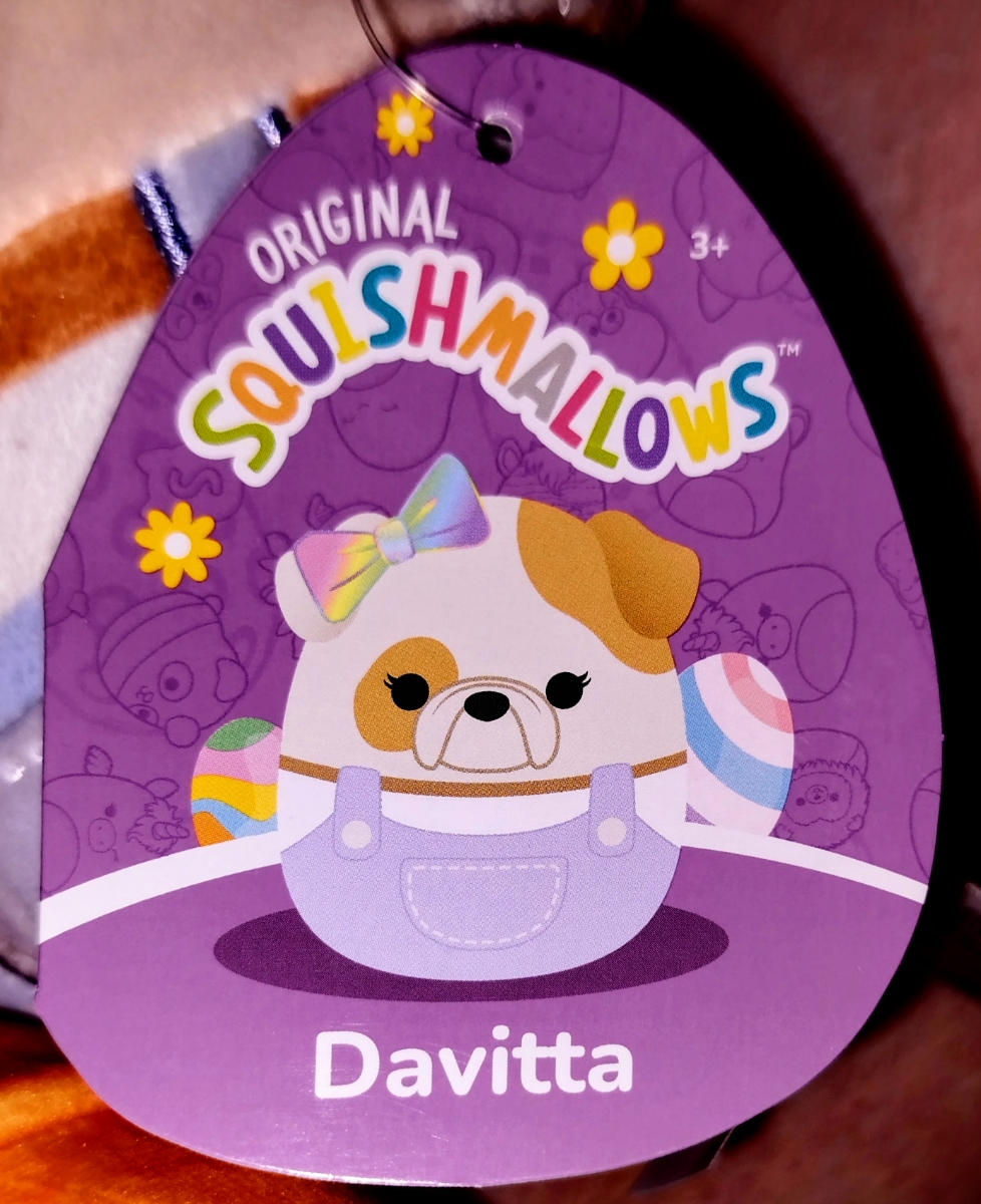 まや　maskota pet Davitta (Overalls) the Bulldog (Dog) Squishmallows Easter