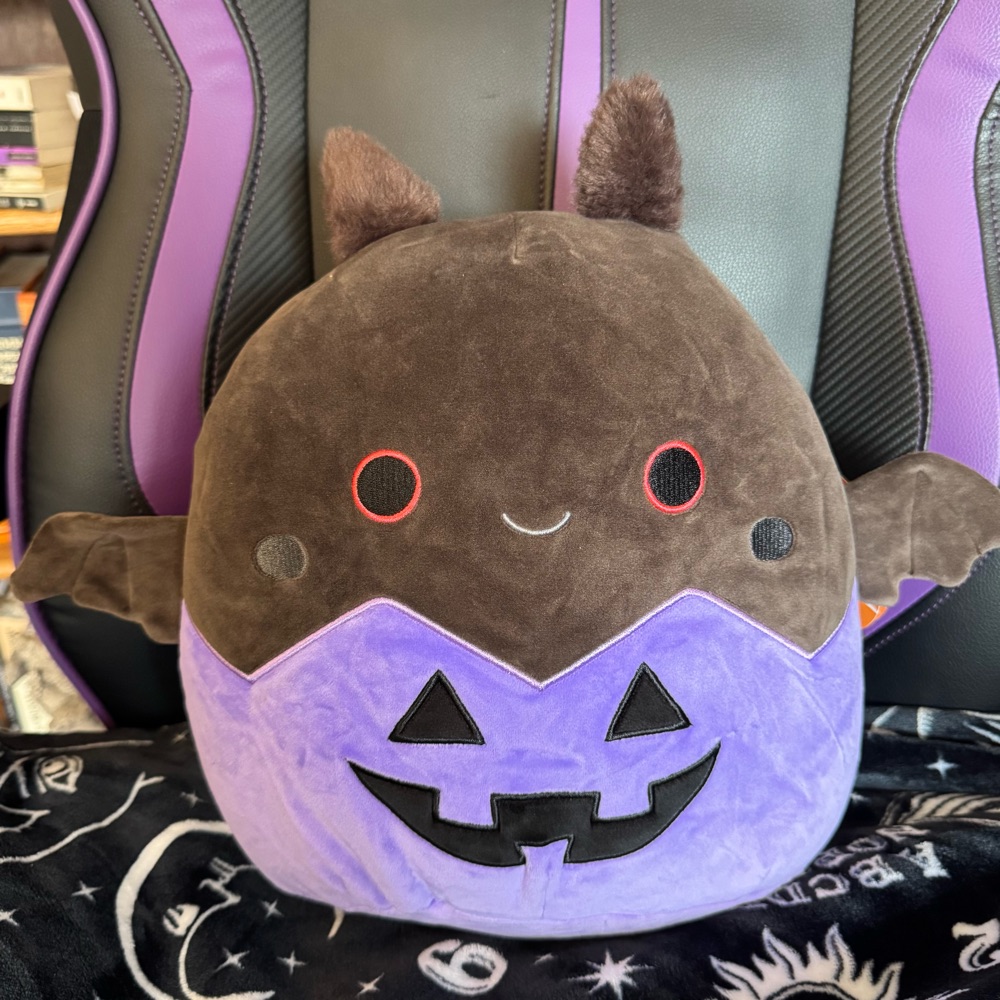 Perkin (Pumpkin) the Jack-O-Lantern Mothman Squishmallows