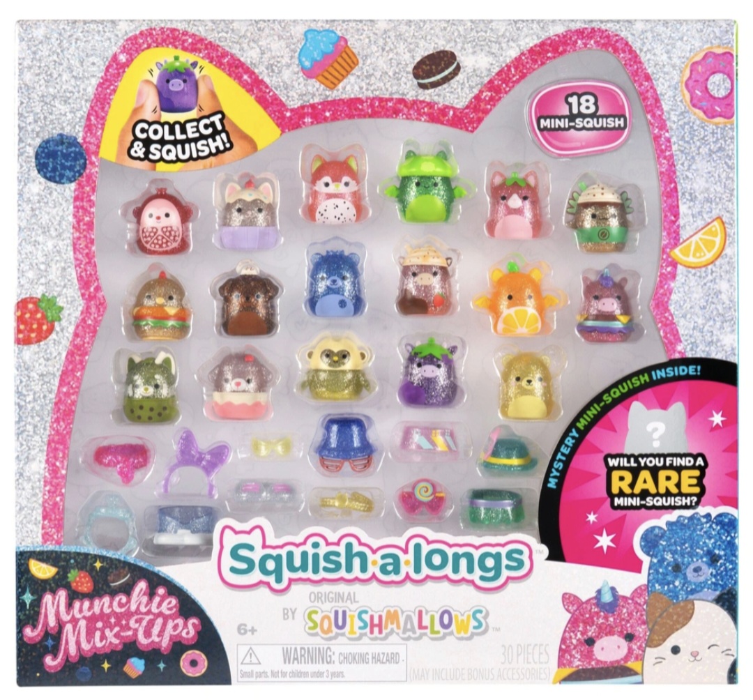 Squish-a-longs Mini-Squish 14-Pack (Wave 3, Style 1) - Pink Cow, Green