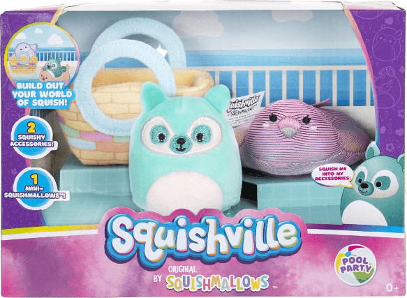 Set Accessori Squishville - Glam Makeover, Weekend Trip, Film Makeover - Peluche Squishmallows
