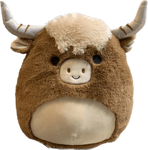 Squishmallows Wilfred hot Highland Cow Bull 10” Hugmee