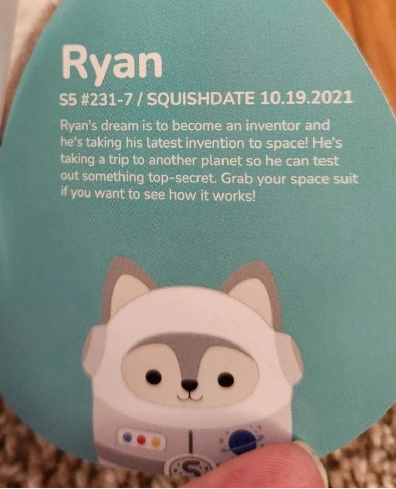 Squishmallow ryan astronut hotsell husky 7”