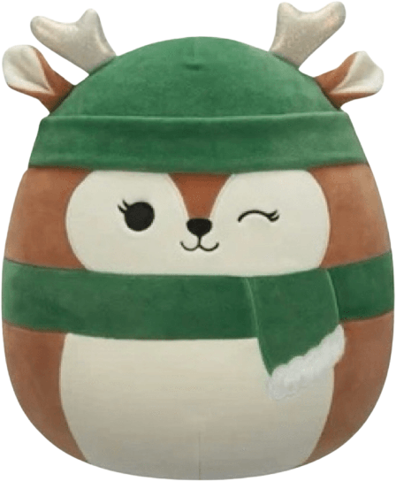 Dawn (Green Beanie, Scarf) the Fawn Squishmallows Holiday 2024