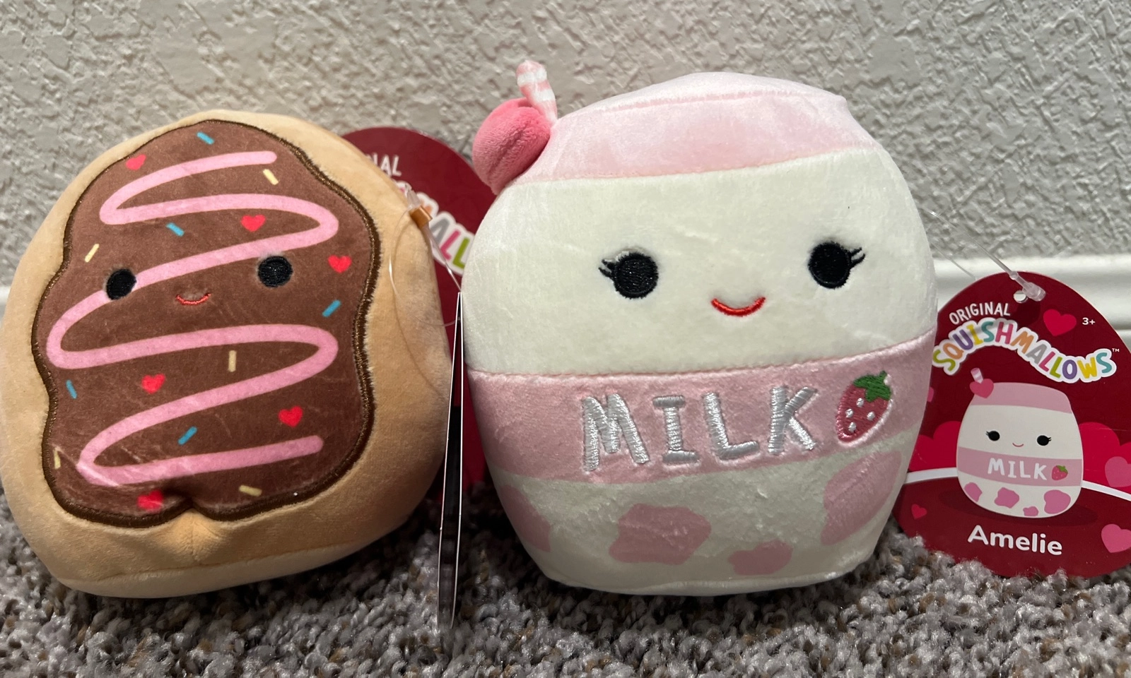 Deja And Amelie The Donut Strawberry Milk Squishmallows Valentines 2024