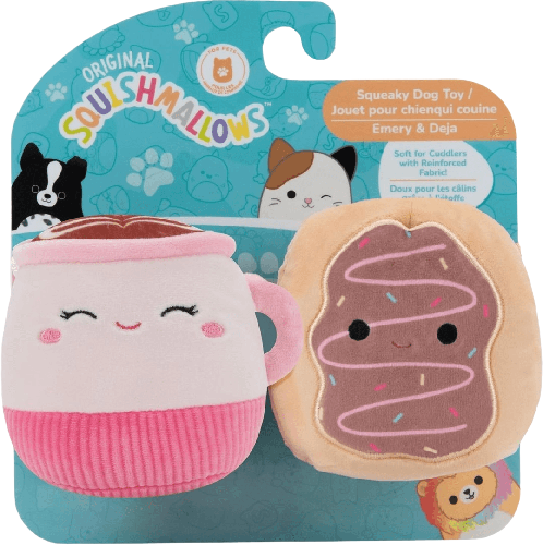 Emery & Deja (Squeaky Dog Toys) the Latte Donut Squishmallows Pet