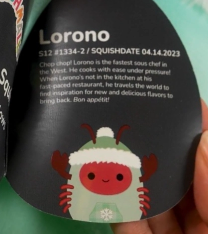 Lorono (Holiday Outfit) the Lobster Squishmallows Holiday 2023, Select ...
