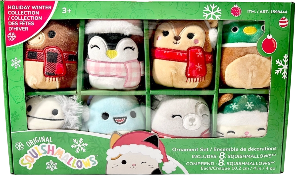 Squishmallow Christmas zozo the Bigfoot hugmees and outlet ornament box set