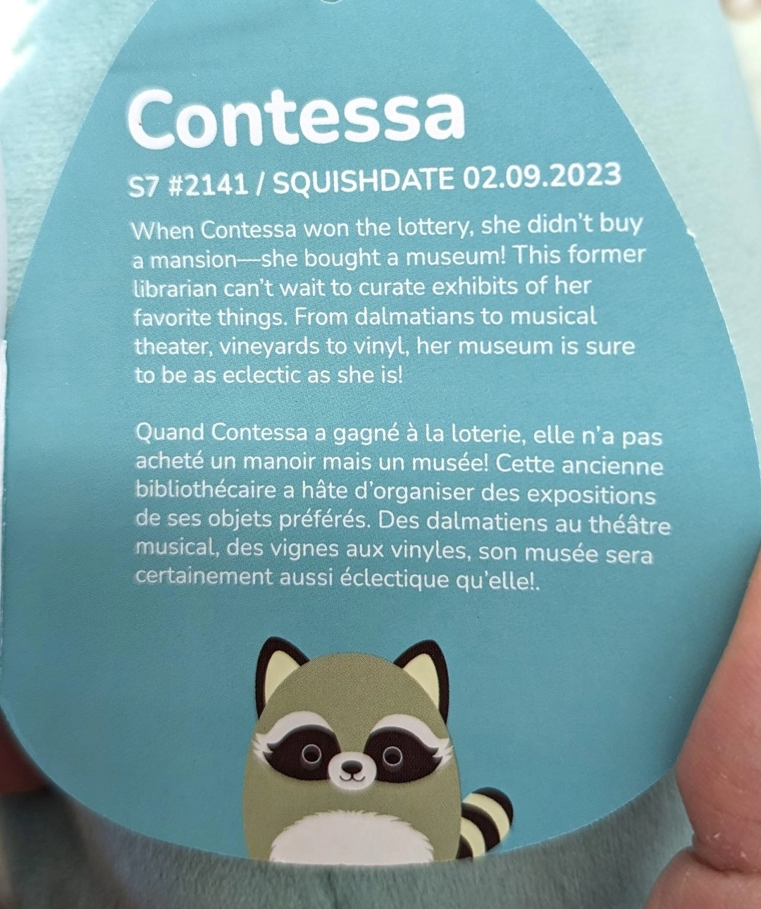 Contessa the Raccoon Squishmallows Cottagecore, 5B 11.19.23