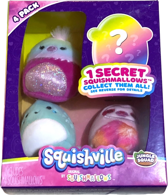 Jungle Squad the Monkey, Ostrich, Iguana, Sloth Squishmallows Jungle